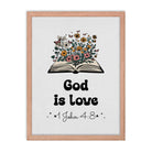 1 John 4:8 - Bible Verse, God is Love Premium Luster Photo Paper Framed Poster