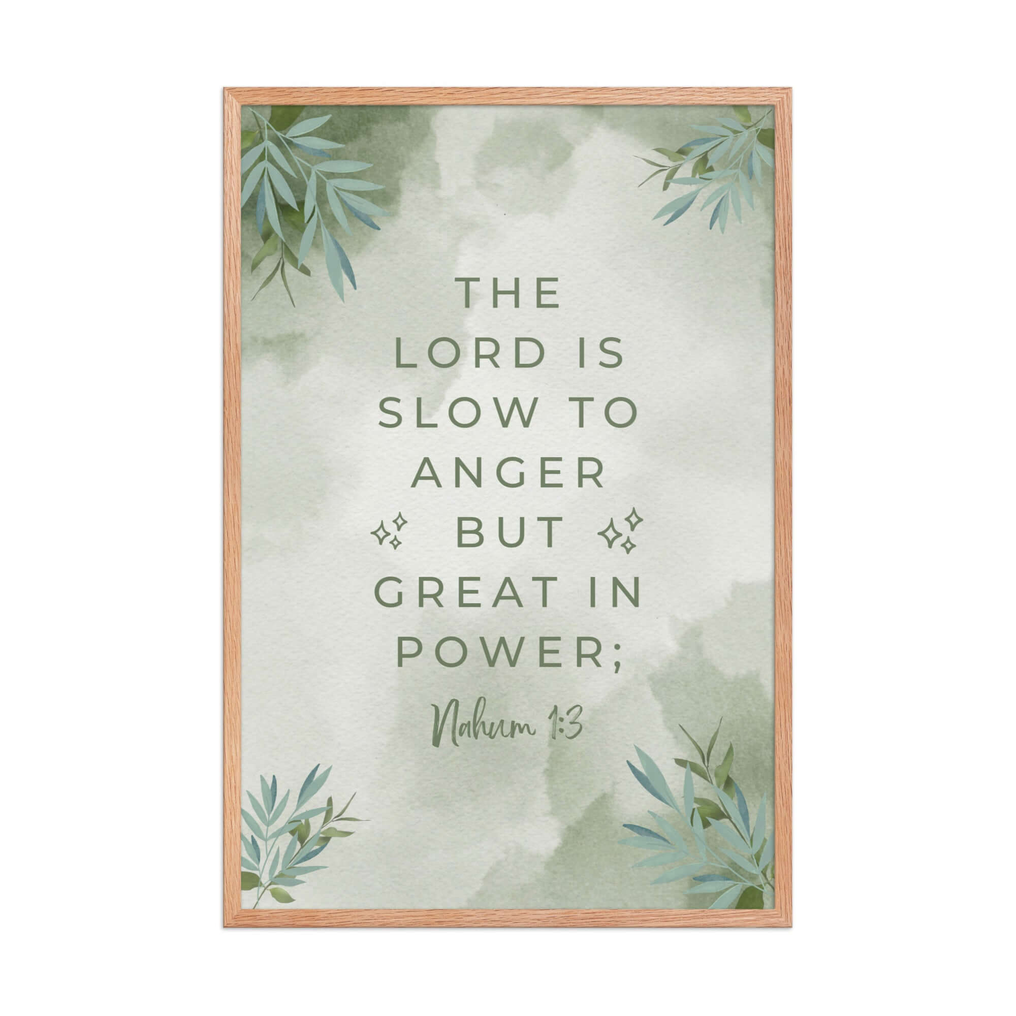 Nahum 1:3 Bible Verse, The Lord is slow Premium Luster Photo Paper Framed Poster