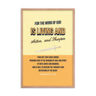 Heb 4:12 - Bible Verse, living and active Premium Luster Photo Paper Framed Poster