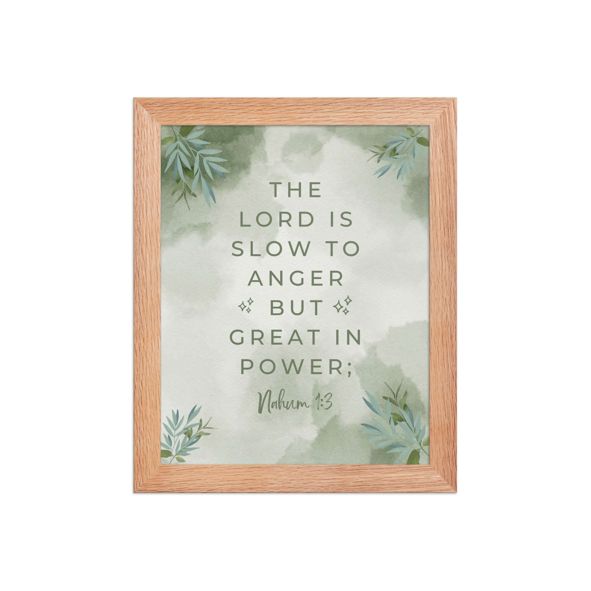 Nahum 1:3 Bible Verse, The Lord is slow Premium Luster Photo Paper Framed Poster