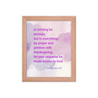 Phil 4:6 - Bible Verse, Prayer and Petition Premium Luster Photo Paper Framed Poster