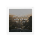 James 4:8 Bible Verse, Cleanse your Premium Luster Photo Paper Framed Poster