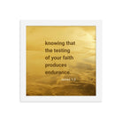 James 1:3 - Bible Verse, testing of your faith Premium Luster Photo Paper Framed Poster