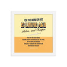 Heb 4:12 - Bible Verse, living and active Premium Luster Photo Paper Framed Poster