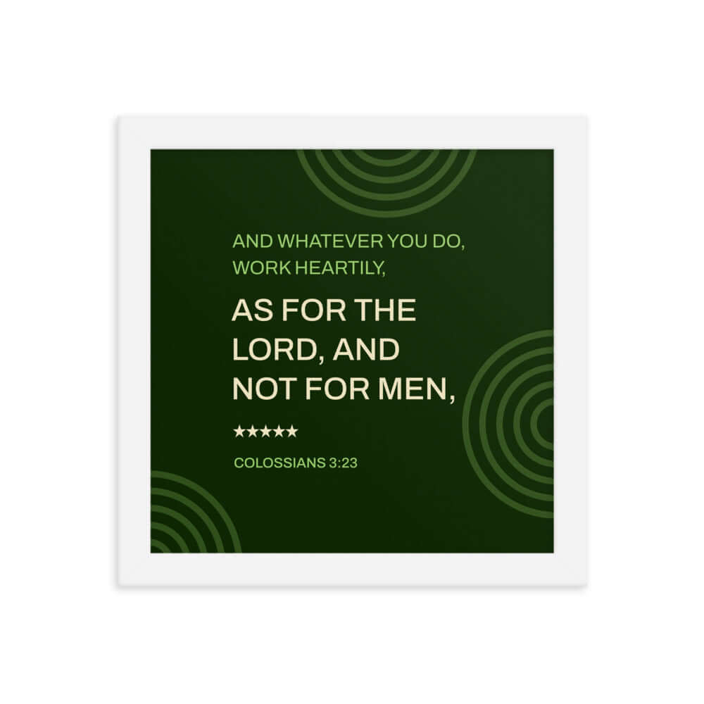 Col 3:23 - Bible Verse, not for men Premium Luster Photo Paper Framed Poster