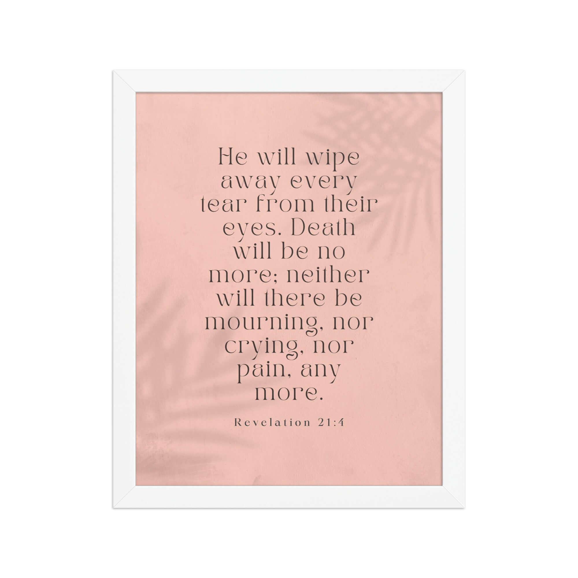 Revelation 21:4 Bible Verse, their eyes Premium Luster Photo Paper Framed Poster