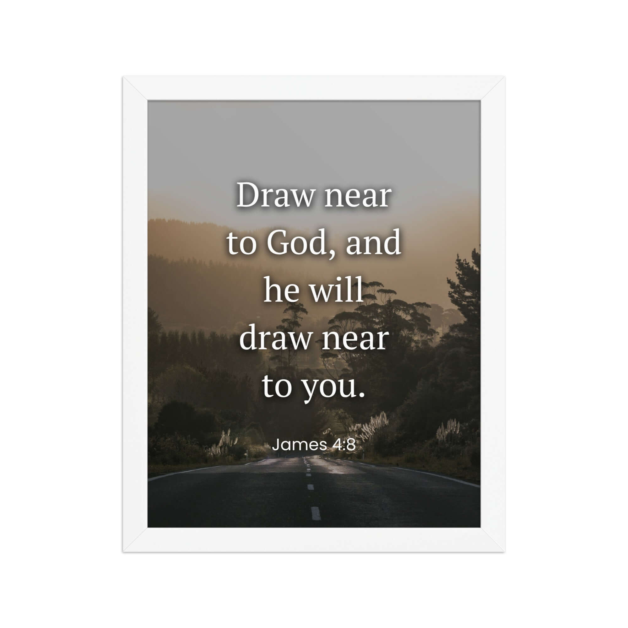 James 4:8 Bible Verse, Cleanse your Premium Luster Photo Paper Framed Poster