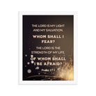 Psalm 27:1 - Bible Verse, The LORD is My Light Premium Luster Photo Paper Framed Poster