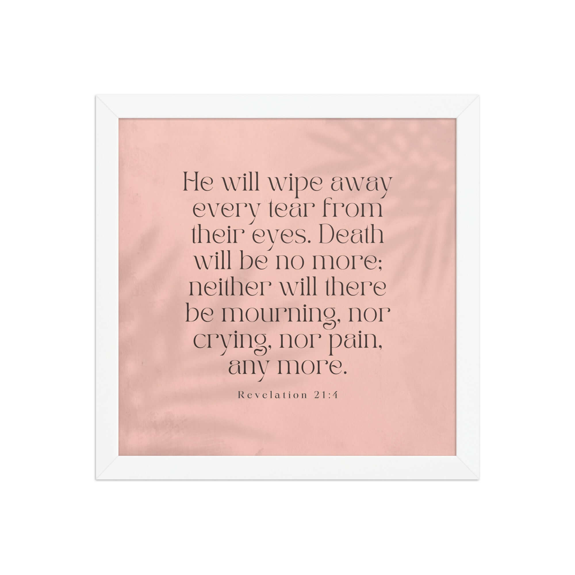 Revelation 21:4 Bible Verse, their eyes Premium Luster Photo Paper Framed Poster