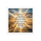 John 14:26 Bible Verse will send Premium Luster Photo Paper Framed Poster White 12″×12″