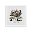 1 John 4:8 - Bible Verse, God is Love Premium Luster Photo Paper Framed Poster