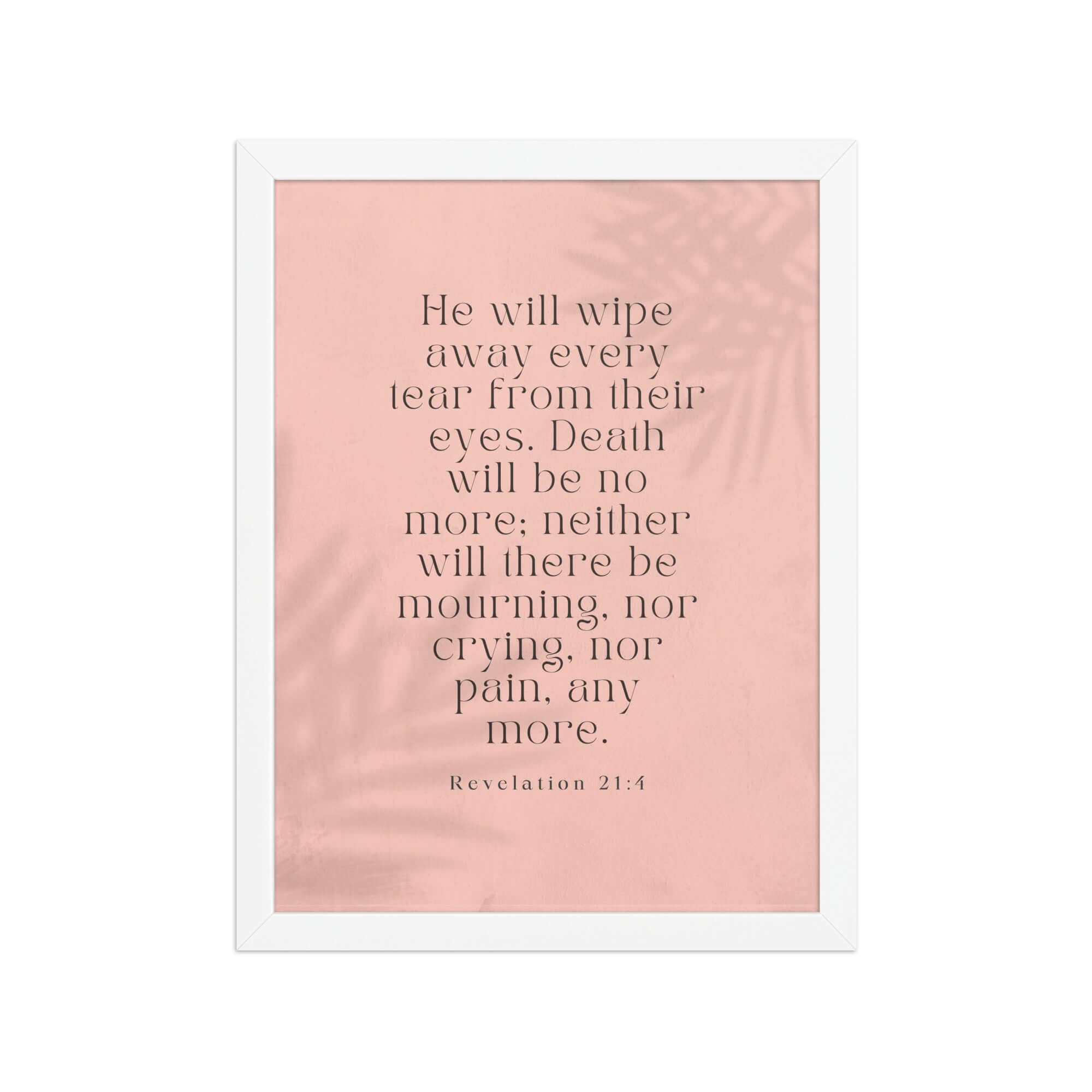 Revelation 21:4 Bible Verse, their eyes Premium Luster Photo Paper Framed Poster