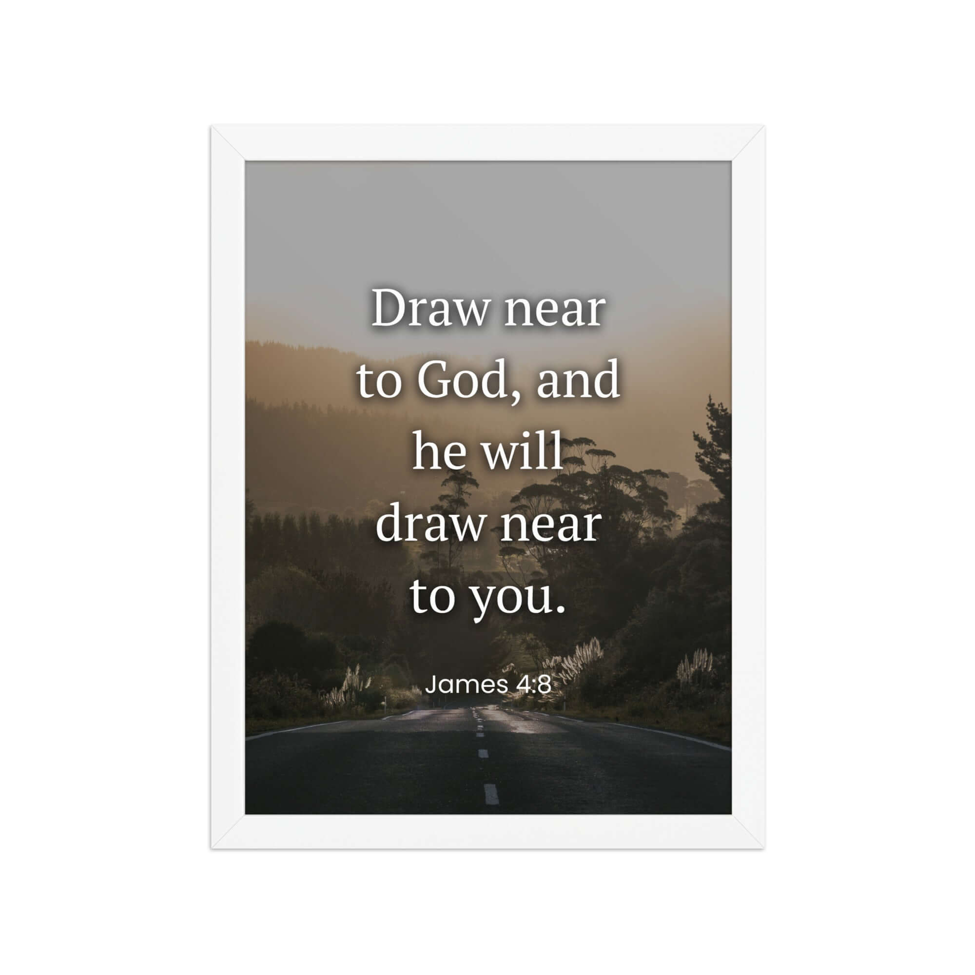 James 4:8 Bible Verse, Cleanse your Premium Luster Photo Paper Framed Poster