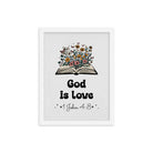 1 John 4:8 - Bible Verse, God is Love Premium Luster Photo Paper Framed Poster