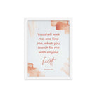 Jeremiah 29:13 - Bible Verse, find me Premium Luster Photo Paper Framed Poster