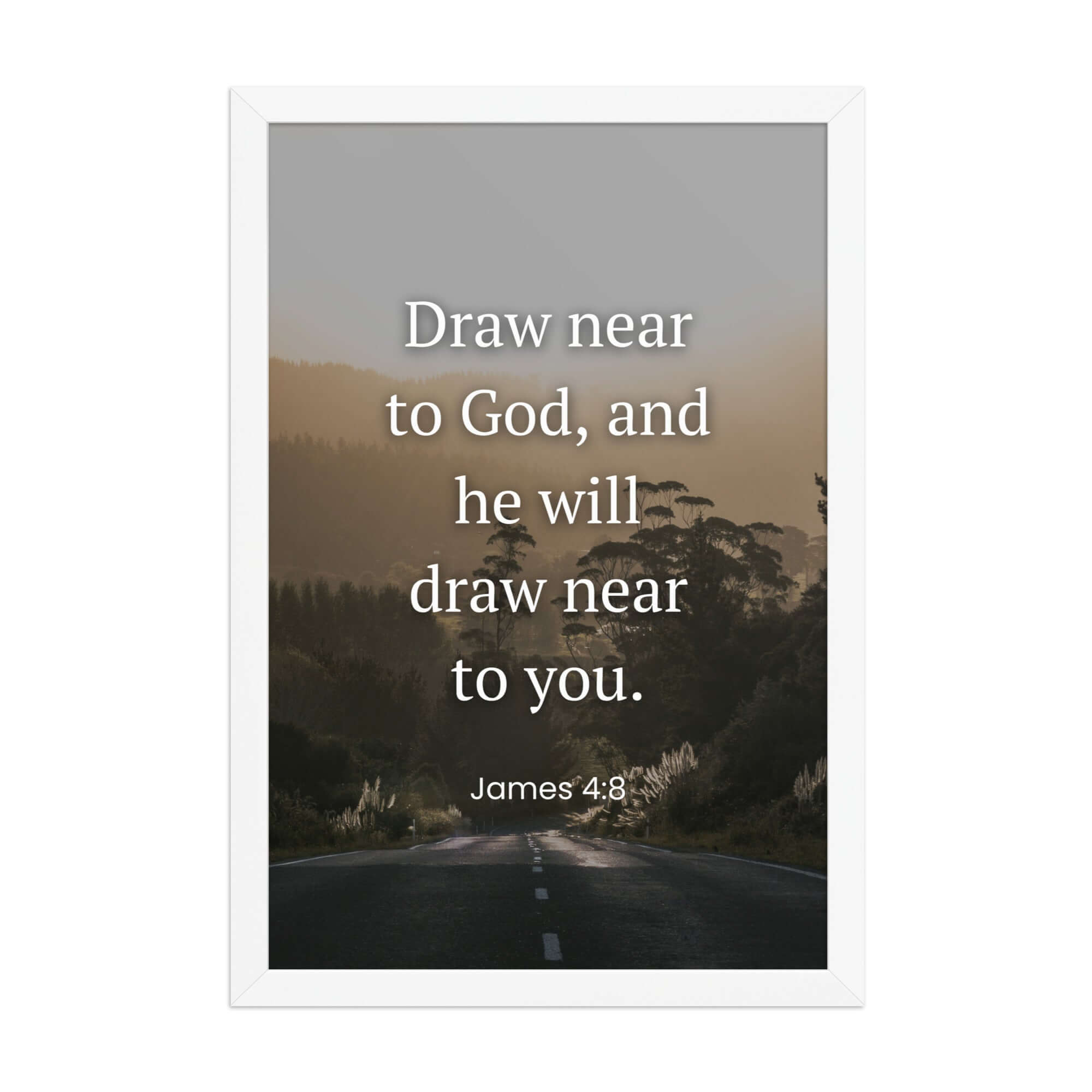 James 4:8 Bible Verse, Cleanse your Premium Luster Photo Paper Framed Poster