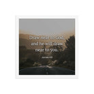 James 4:8 Bible Verse, Cleanse your Premium Luster Photo Paper Framed Poster