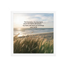 John 14:26 Bible Verse in my name Premium Luster Photo Paper Framed Poster White 14″×14″