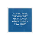 James 1:5 Bible Verse, gives to all Premium Luster Photo Paper Framed Poster