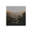 James 4:8 Bible Verse, Cleanse your Premium Luster Photo Paper Framed Poster