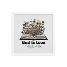 1 John 4:8 - Bible Verse, God is Love Premium Luster Photo Paper Framed Poster