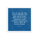 James 1:5 Bible Verse, gives to all Premium Luster Photo Paper Framed Poster