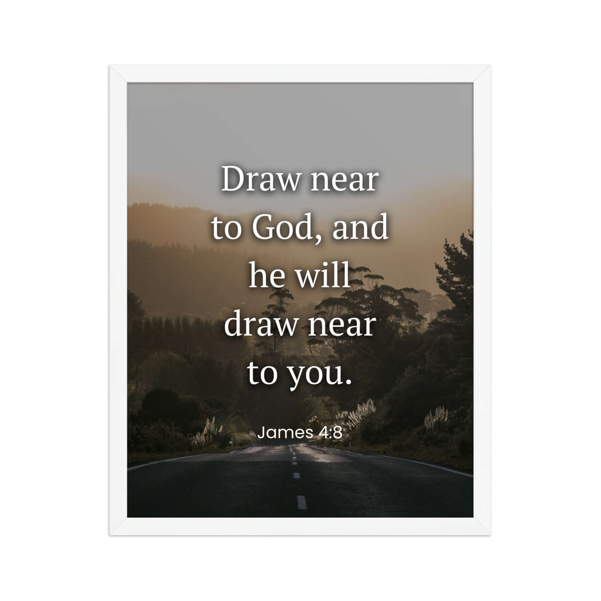 James 4:8 Bible Verse, Cleanse your Premium Luster Photo Paper Framed Poster