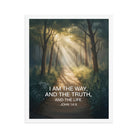 John 14:6 Bible Verse I Am Premium Luster Photo Paper Framed Poster White 16″×20″