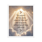 John 14:26 Bible Verse Counselor Premium Luster Photo Paper Framed Poster White 16″×20″