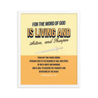 Heb 4:12 - Bible Verse, living and active Premium Luster Photo Paper Framed Poster