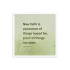 Heb 11:1 - Bible Verse, faith is assurance Premium Luster Photo Paper Framed Poster