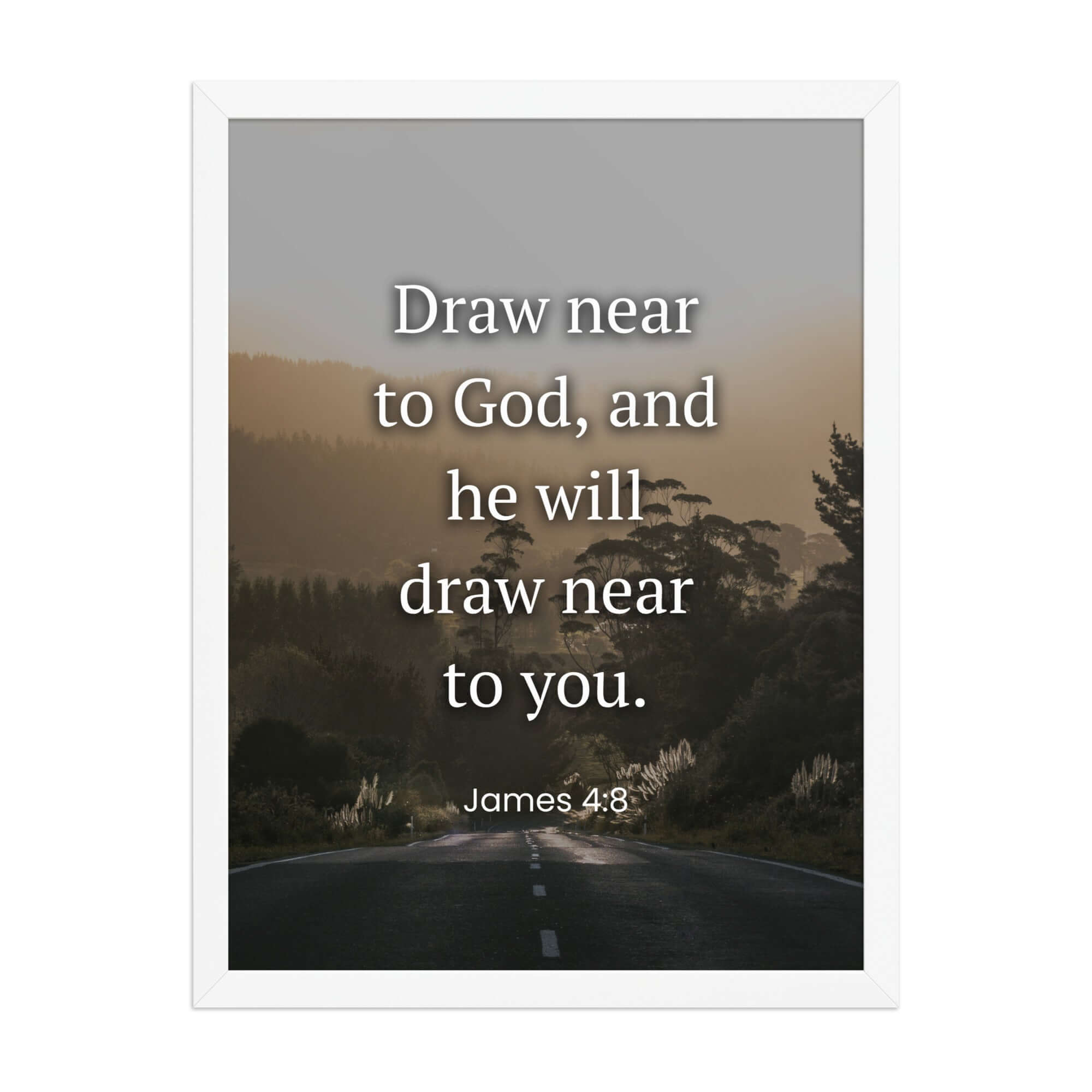 James 4:8 Bible Verse, Cleanse your Premium Luster Photo Paper Framed Poster