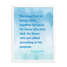 Rom 8:28 - Bible Verse, together for good Premium Luster Photo Paper Framed Poster