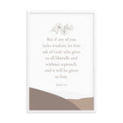 James 1:5 Bible Verse, ask of God Premium Luster Photo Paper Framed Poster