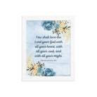 Deuteronomy 6:5 Bible Verse, You shall love Premium Luster Photo Paper Framed Poster