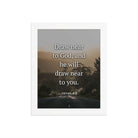 James 4:8 Bible Verse, Cleanse your Premium Luster Photo Paper Framed Poster