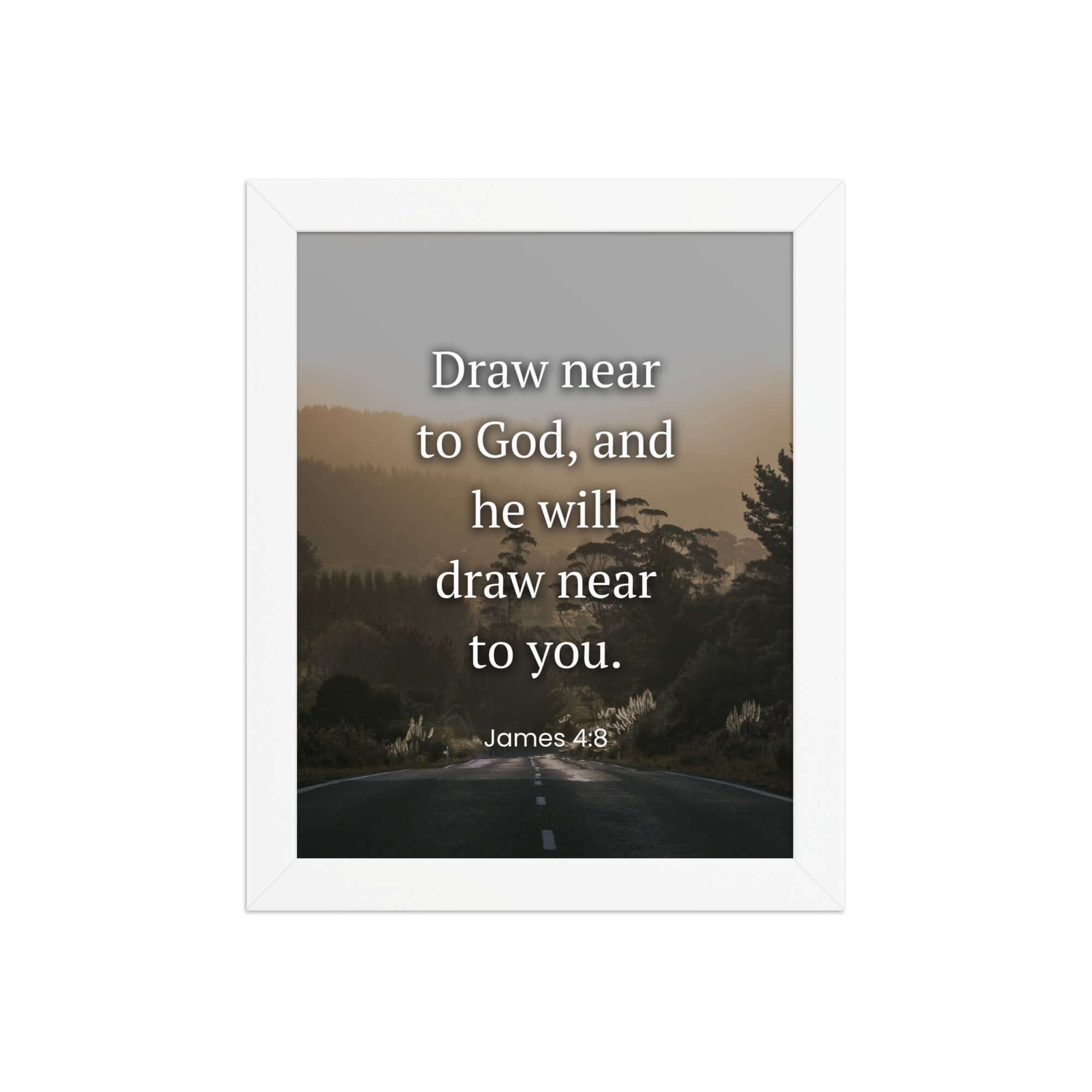 James 4:8 Bible Verse, Cleanse your Premium Luster Photo Paper Framed Poster