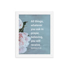 Matt 21:22 - Bible Verse, ask in prayer Premium Luster Photo Paper Framed Poster