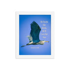 Matt 6:26, Graceful Heron, He'll Care for You Premium Luster Photo Paper Framed Poster