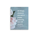 Matt 21:22 - Bible Verse, ask in prayer Premium Luster Photo Paper Poster