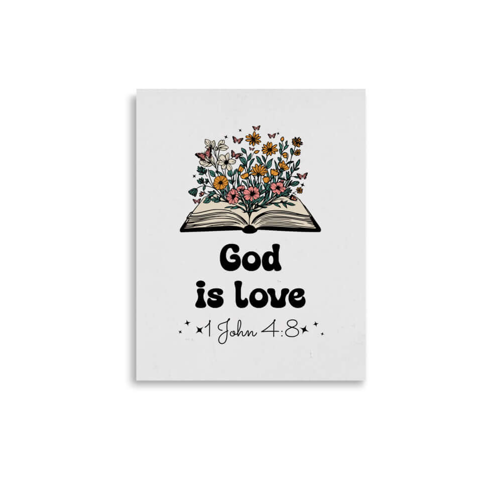 1 John 4:8 - Bible Verse, God is Love Premium Luster Photo Paper Poster