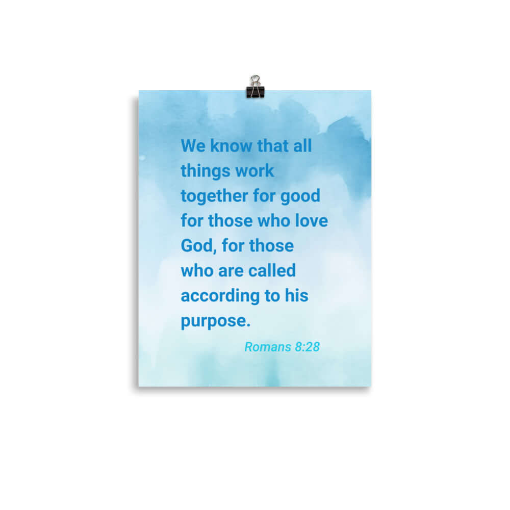 Rom 8:28 - Bible Verse, together for good Premium Luster Photo Paper Poster