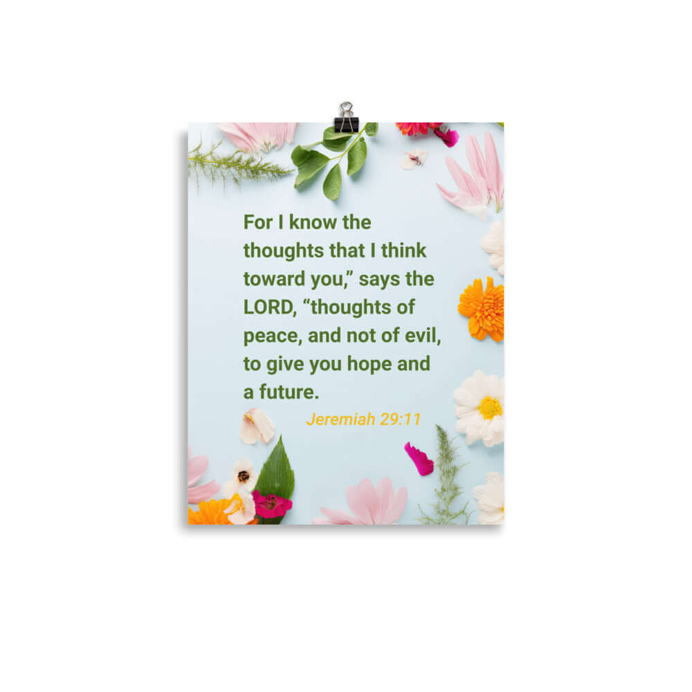 Jer 29:11 - Bible Verse, to give you hope Premium Luster Photo Paper Poster