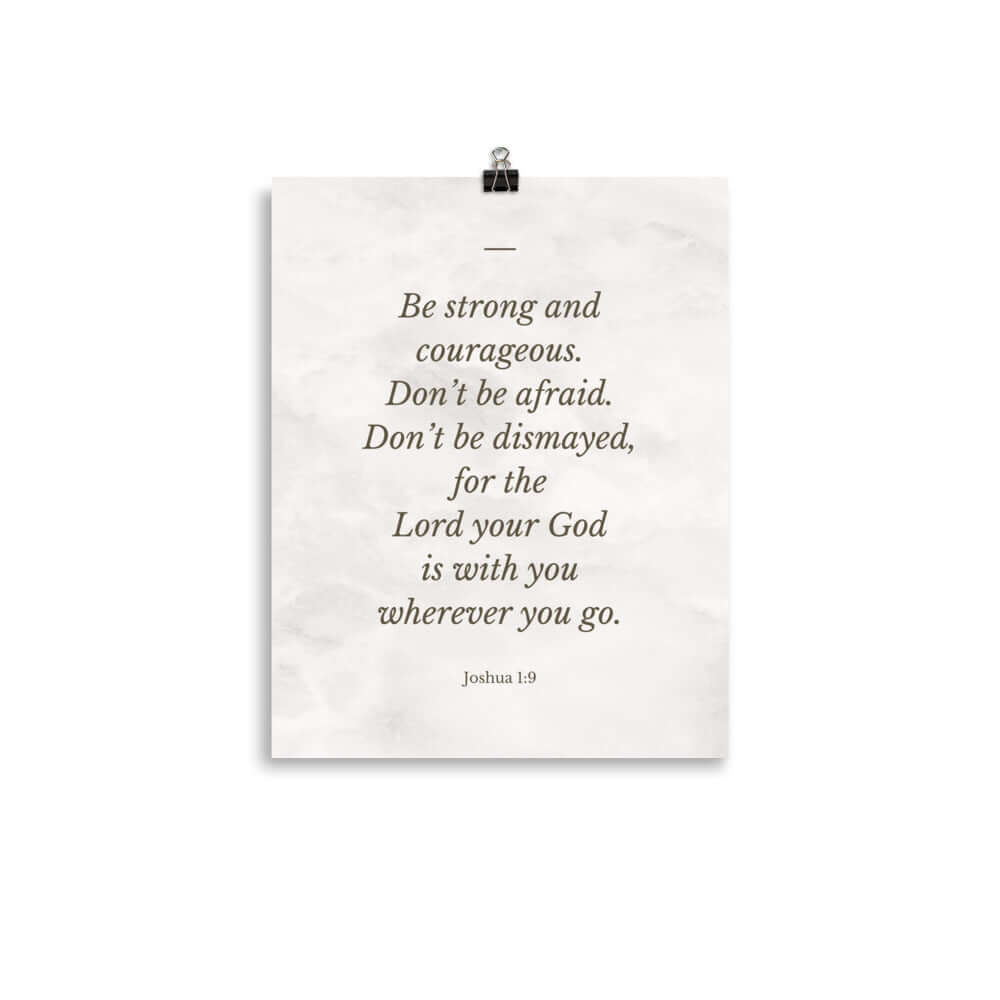 Joshua 1:9 Bible Verse, Be strong Premium Luster Photo Paper Poster