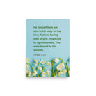 1 Peter 2:24 - Bible Verse, healed by His wounds Premium Luster Photo Paper Poster