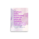 Phil 4:6 - Bible Verse, Prayer and Petition Premium Luster Photo Paper Poster