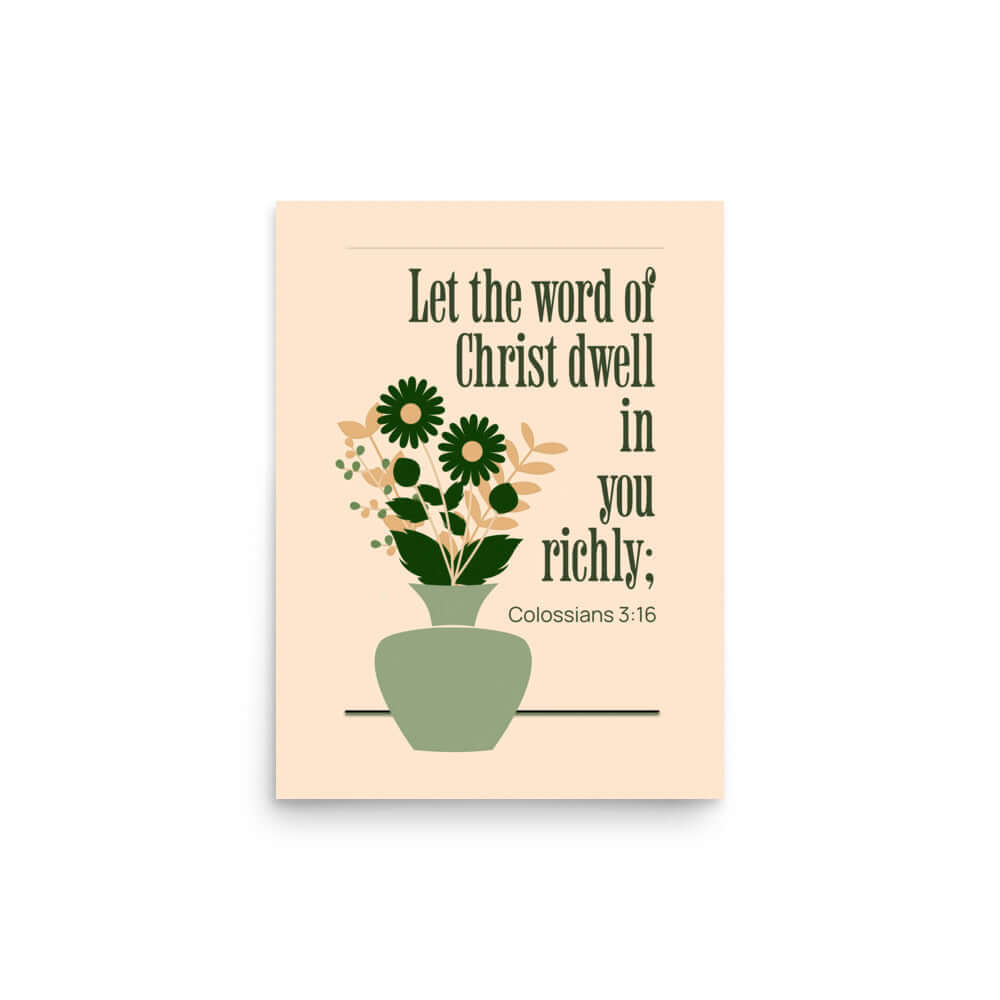 Col 3:16 - Bible Verse, word of Christ Premium Luster Photo Paper Poster