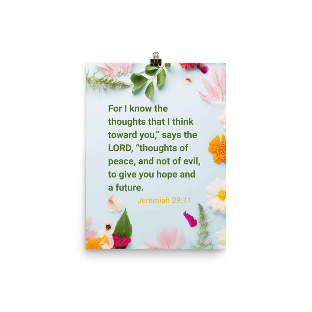 Jer 29:11 - Bible Verse, to give you hope Premium Luster Photo Paper Poster