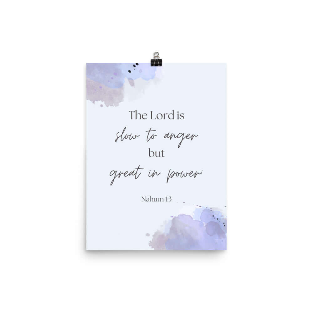 Nahum 1:3 Bible Verse, great in power Premium Luster Photo Paper Poster