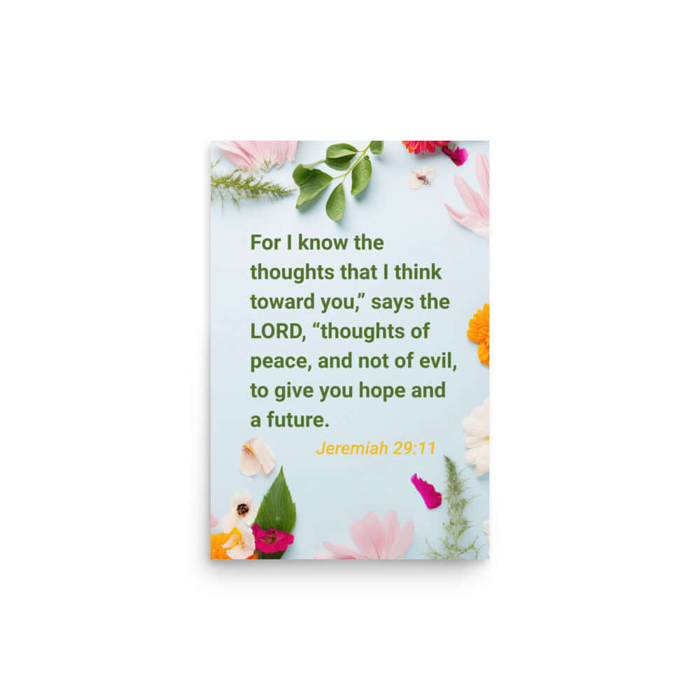 Jer 29:11 - Bible Verse, to give you hope Premium Luster Photo Paper Poster